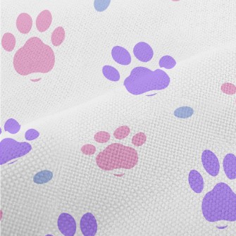 Colored Dog Paw Prints Performance Linen