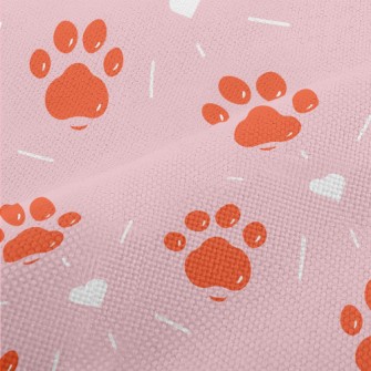 Orange Jelly Dog Paw Print Performance Linen