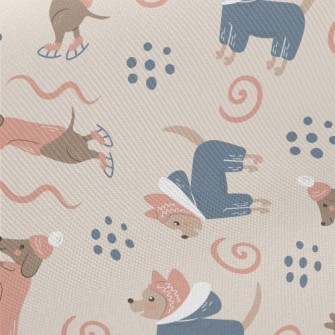 Dachshund Skating In Winter Twill