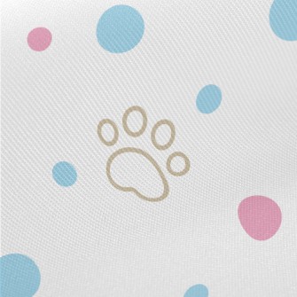 Blue And Pink Dots With Dog Pa Twill
