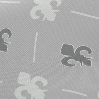 Grey Fleur-de-lis Symbol Twill