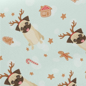 Christmas Pug Twill