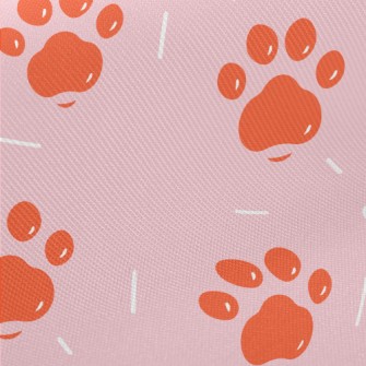 Orange Jelly Dog Paw Print Twill