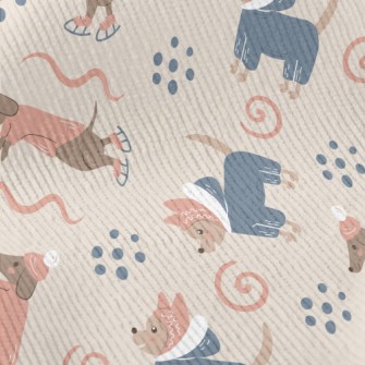 Dachshund Skating In Winter Standard Corduroy