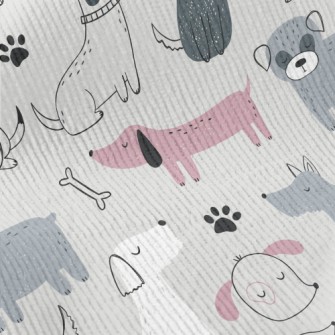 Elegant Hand Drawn Puppy Standard Corduroy