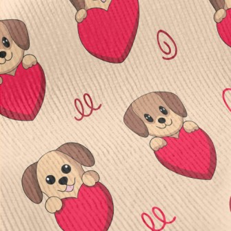 Cute Puppy Holding Love Heart Standard Corduroy