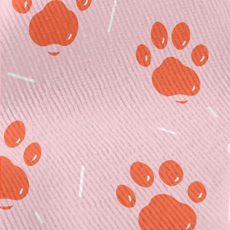 Orange Jelly Dog Paw Print Standard Corduroy