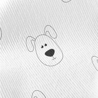 Hand Drawn Folded Ear Puppy Standard Corduroy
