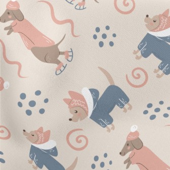 Dachshund Skating In Winter Stretch Ponte