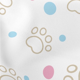 Blue And Pink Dots With Dog Pa Stretch Ponte