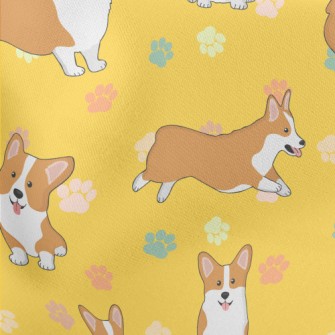 Cute Cartoon Corgi Stretch Ponte