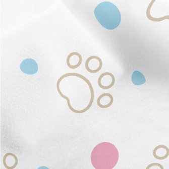 Blue And Pink Dots With Dog Pa Micro Fleece