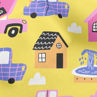 Houses And Cars Micro Fleece
