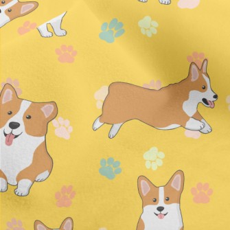 Cute Cartoon Corgi Micro Fleece