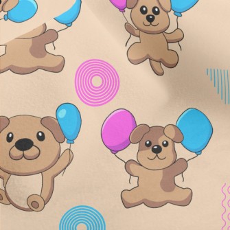 Cute Puppy Holding Balloons Micro Fleece