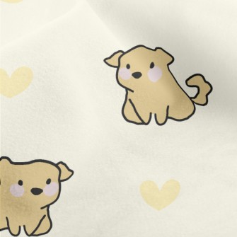 Cartoon Puppy With Love Heart Micro Fleece