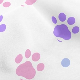 Colored Dog Paw Prints Micro Fleece