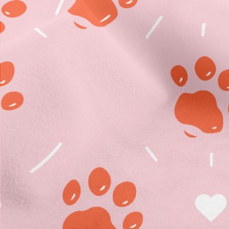 Orange Jelly Dog Paw Print Micro Fleece