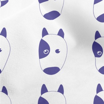Hand Drawn Blue Dog Micro Fleece