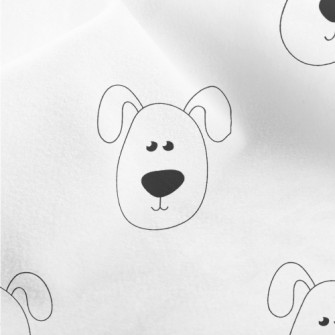 Hand Drawn Folded Ear Puppy Micro Fleece