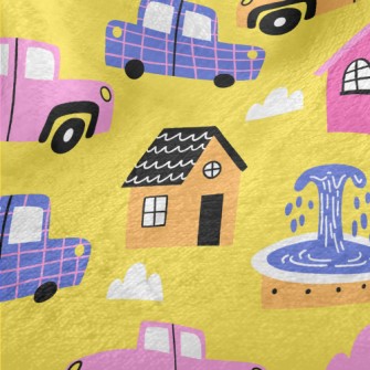 Houses And Cars Minky