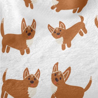 Cute Corgi Graffiti Minky