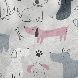 Elegant Hand Drawn Puppy Minky