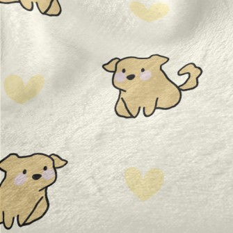 Cartoon Puppy With Love Heart Minky