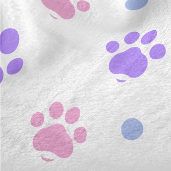 Colored Dog Paw Prints Minky