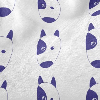 Hand Drawn Blue Dog Minky