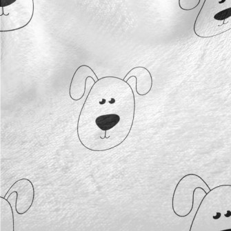 Hand Drawn Folded Ear Puppy Minky
