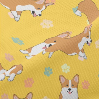 Cute Cartoon Corgi Piqué