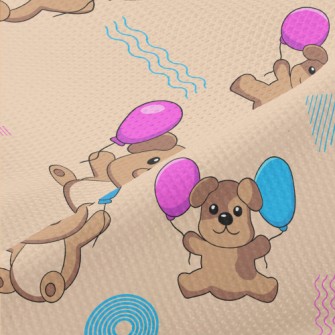 Cute Puppy Holding Balloons Piqué