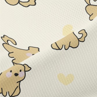 Cartoon Puppy With Love Heart Piqué