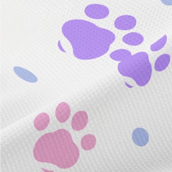 Colored Dog Paw Prints Piqué