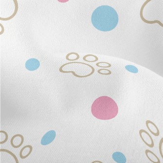 Blue And Pink Dots With Dog Pa Lightweight Performance Linen