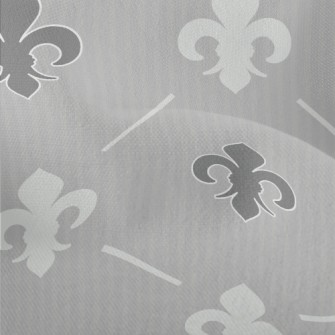 Grey Fleur-de-lis Symbol Lightweight Performance Linen
