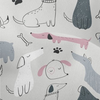 Elegant Hand Drawn Puppy Lightweight Performance Linen