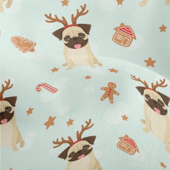 Christmas Pug Lightweight Performance Linen