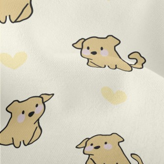 Cartoon Puppy With Love Heart Lightweight Performance Linen