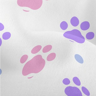 Colored Dog Paw Prints Lightweight Performance Linen