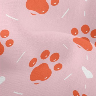 Orange Jelly Dog Paw Print Lightweight Performance Linen