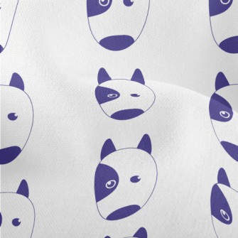 Hand Drawn Blue Dog Lightweight Performance Linen