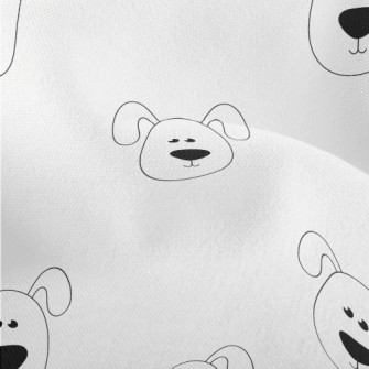 Hand Drawn Folded Ear Puppy Lightweight Performance Linen