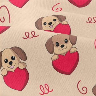 Cute Puppy Holding Love Heart Modern Jersey