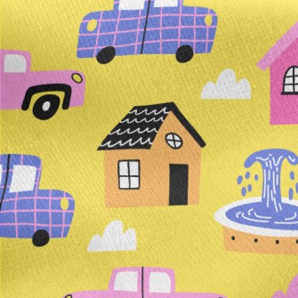 Houses And Cars Jersey Backed Fleece
