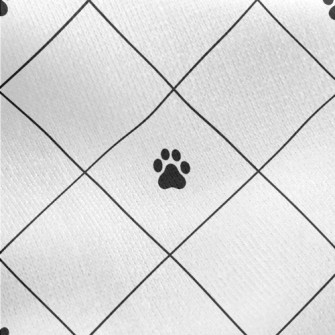 Dog Paw Print Diamond Jersey Backed Fleece