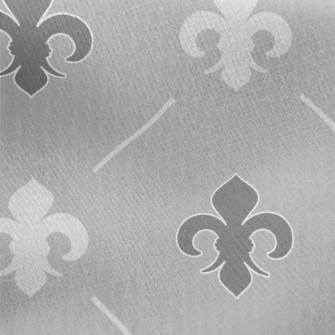 Grey Fleur-de-lis Symbol Jersey Backed Fleece
