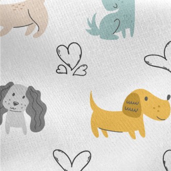 Colorful Puppy Jersey Backed Fleece