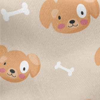 Happy Smiling Puppy Jersey Backed Fleece